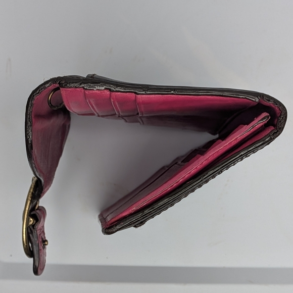 Vintage Coach Bleecker Dark Brown Smooth Leather Tattersall Buckle Long Wallet - Picture 7 of 16